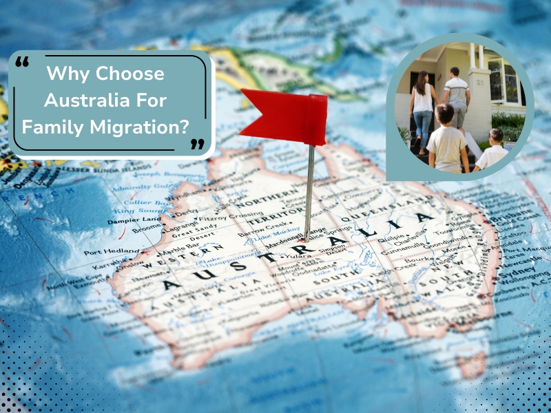 Happy family arriving in Australia for a new life, embracing family migration.