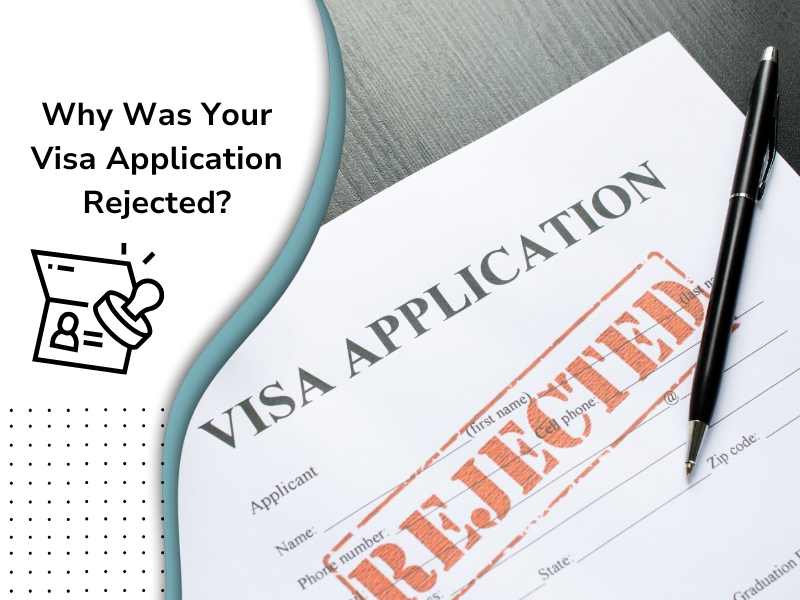 The visa application rejected letter informs the applicant of the refusal and the reasons for the decision.